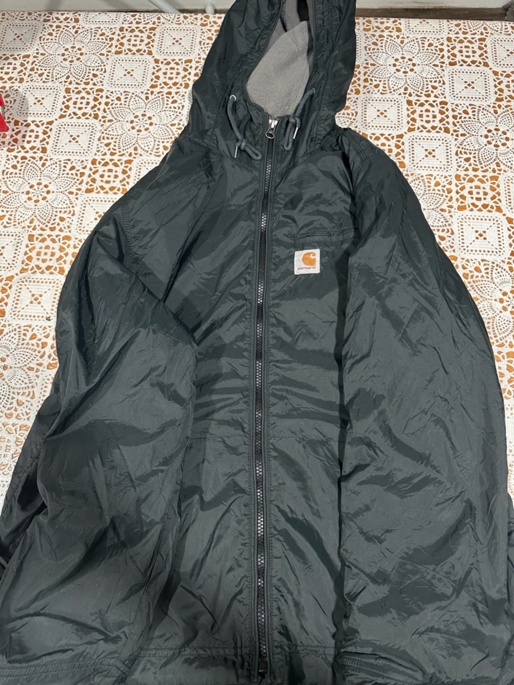 Carhartt Black Hooded Windbreaker Jacket
